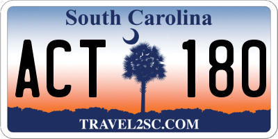 SC license plate ACT180