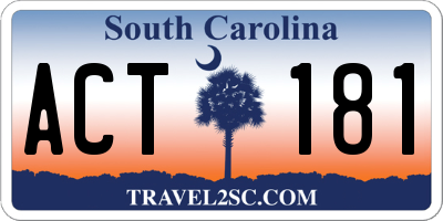 SC license plate ACT181