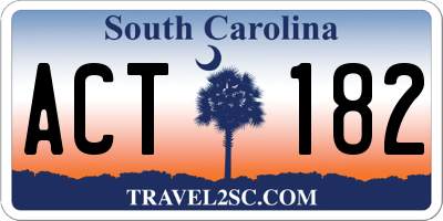 SC license plate ACT182
