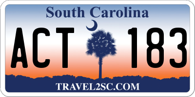 SC license plate ACT183
