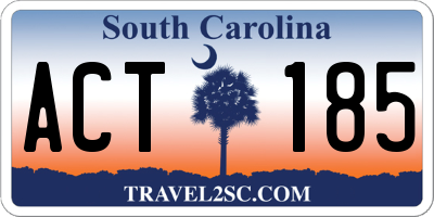 SC license plate ACT185