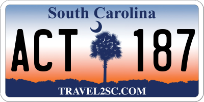 SC license plate ACT187