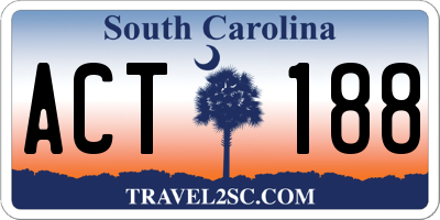 SC license plate ACT188