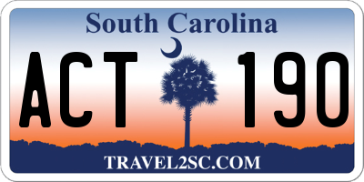 SC license plate ACT190