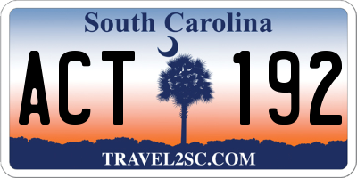 SC license plate ACT192