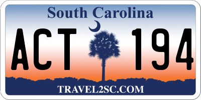 SC license plate ACT194