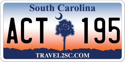 SC license plate ACT195