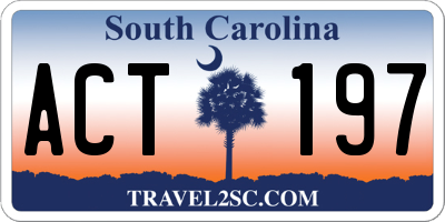 SC license plate ACT197