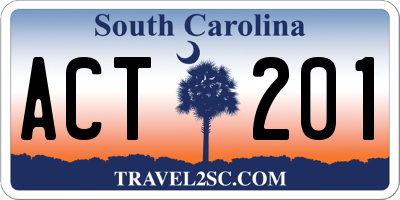 SC license plate ACT201