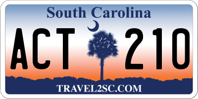 SC license plate ACT210