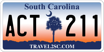 SC license plate ACT211