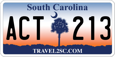 SC license plate ACT213