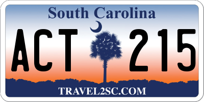 SC license plate ACT215