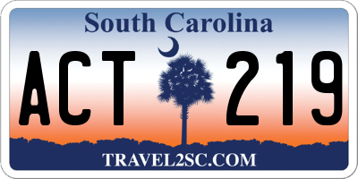 SC license plate ACT219