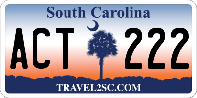 SC license plate ACT222
