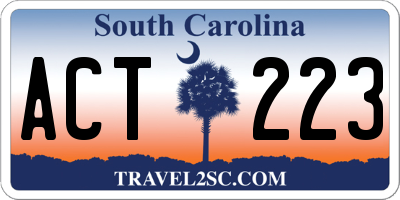 SC license plate ACT223