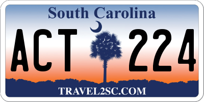 SC license plate ACT224