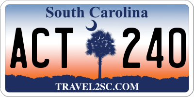 SC license plate ACT240