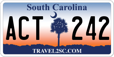 SC license plate ACT242