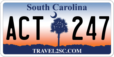 SC license plate ACT247