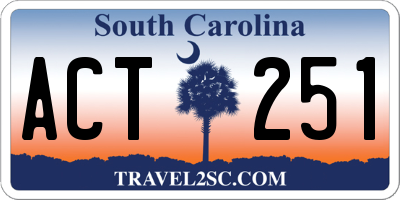 SC license plate ACT251