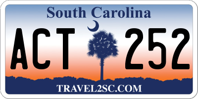 SC license plate ACT252
