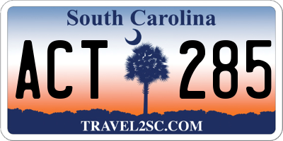 SC license plate ACT285