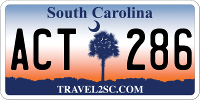 SC license plate ACT286