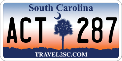 SC license plate ACT287