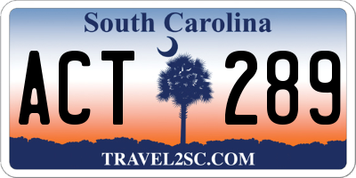 SC license plate ACT289