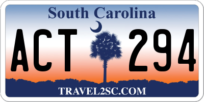 SC license plate ACT294