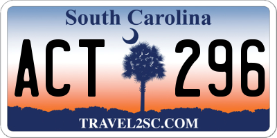 SC license plate ACT296