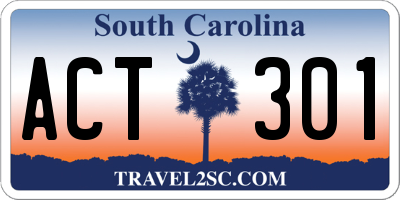 SC license plate ACT301