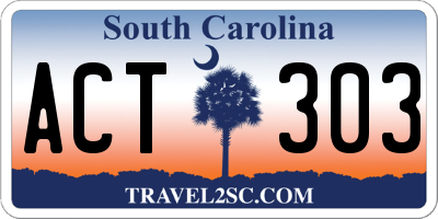 SC license plate ACT303
