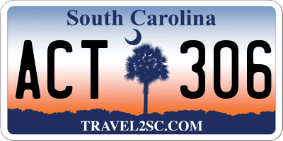 SC license plate ACT306