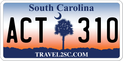 SC license plate ACT310