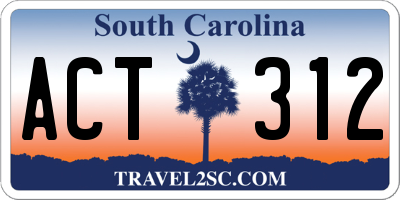 SC license plate ACT312