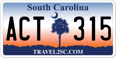 SC license plate ACT315