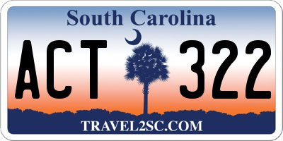 SC license plate ACT322