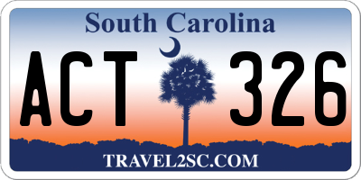 SC license plate ACT326