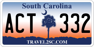 SC license plate ACT332