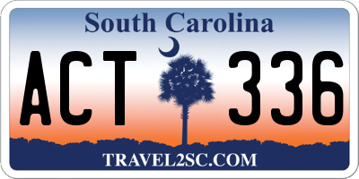 SC license plate ACT336