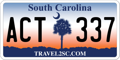 SC license plate ACT337