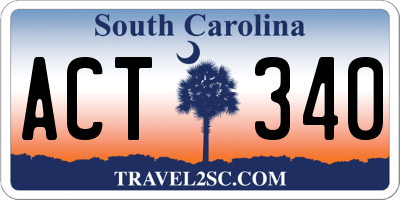 SC license plate ACT340