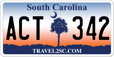 SC license plate ACT342