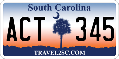 SC license plate ACT345