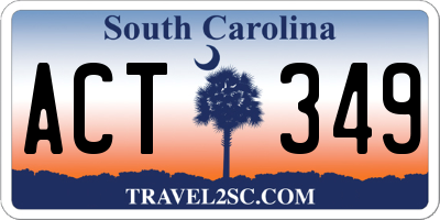 SC license plate ACT349
