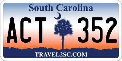 SC license plate ACT352