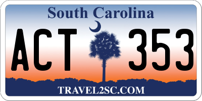 SC license plate ACT353