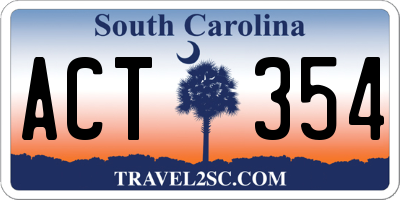 SC license plate ACT354